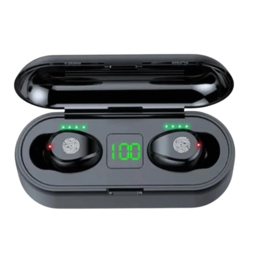 Air F9 Max Buds+ Wireless Bluetooth Earbuds with Power Bank Case, Deep Bass, Touch Controls & LED Display