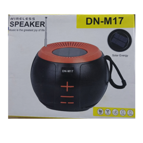 DN-M17 Solar Bluetooth Speaker – 5W Portable Wireless Speaker with FM Radio, TF Card Slot, LED Display & Solar Charging