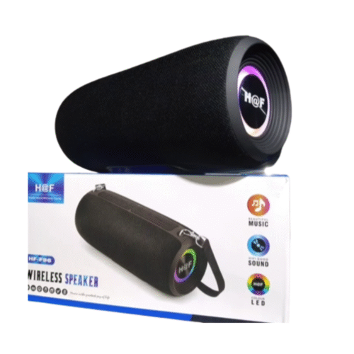 H@F HF-F96 Waterproof Bluetooth Speaker with RGB Lights, 10-Hour Battery, 360° Stereo Sound & Dual Bass Diaphragms