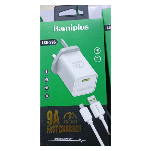 Bamiplus LSE-896 Adaptive Fast Charger 9A with Detachable Micro USB Cable – 2A Output Wall Adapter for Quick Power Delivery
