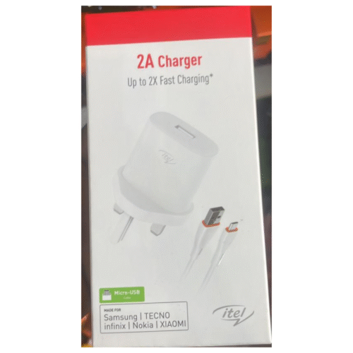 Itel 2A Fast Charger with Micro-USB Cable – Up to 2X Faster Charging for Android Phones, Tablets, and Power Banks