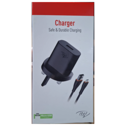 Itel Micro-USB Charger – Fast Charging, Durable Cable, 5V1A Output, Short Circuit Protection