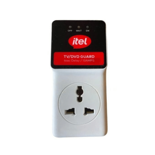 Itel TVDVD Guard ISU-6100W – Voltage Surge Protector with Spike Protection, Over-Voltage Cut-Off, Delay Timer, 220–240V, 10A13A, Ideal for Home Electronics
