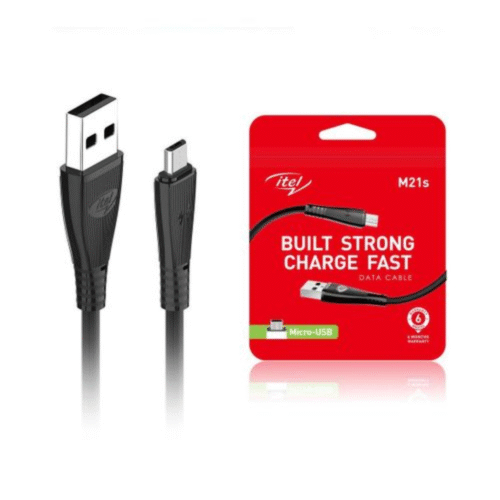 itel M21s Durable Micro-USB Fast Charging & Data Transfer Cable – 2.1A Output, 480Mbps Speed, 1M2M Nylon Braided Cord