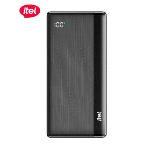 itel PowerPulse I 10000mAh Fast Charging Power Bank – 12W Output, Digital Display, Type-C InputOutput, with 3A Cable