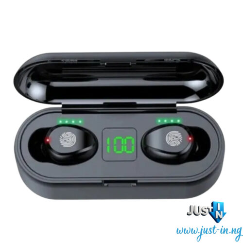 Air F9 Max Buds+ Wireless Bluetooth Earbuds with Power Bank Case, Deep Bass, Touch Controls & LED Display