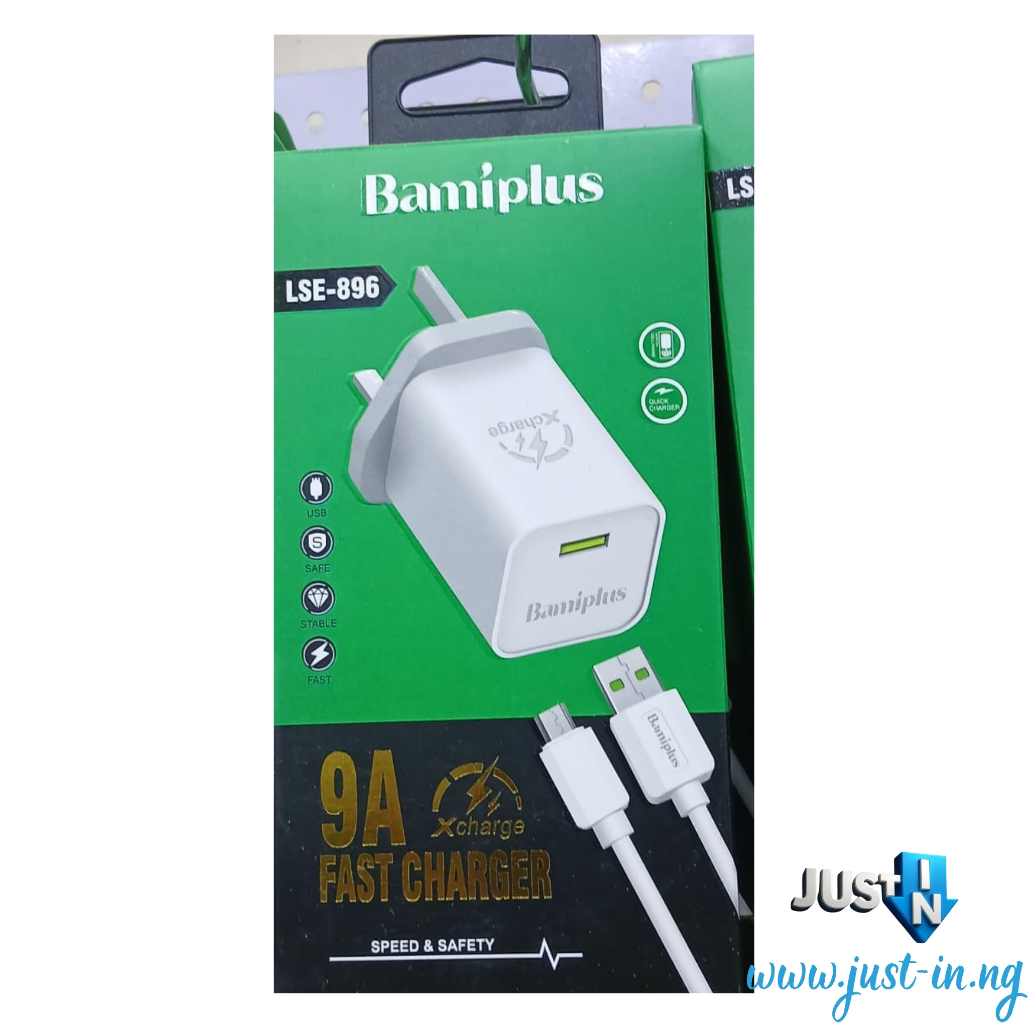 Bamiplus LSE-896 Adaptive Fast Charger 9A with Detachable Micro USB Cable – 2A Output Wall Adapter for Quick Power Delivery