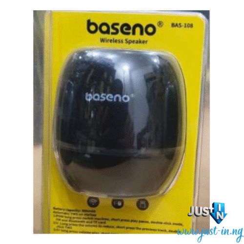 Baseno BAS-108 Portable Wireless Bluetooth Speaker – IPX7 Dustproof, 6-Hour Playback, FM Radio, TF_USB_3.5mm Input, Compact Outdoor Speaker