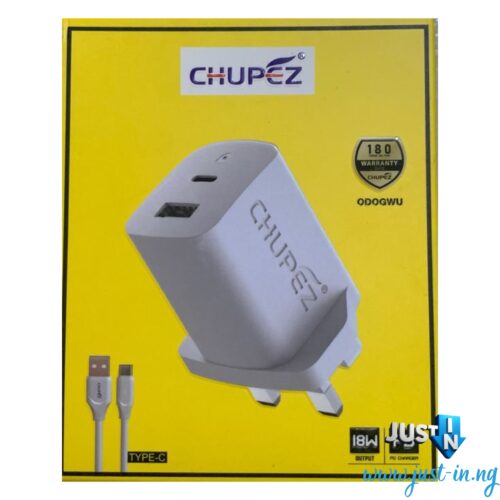 Chupez Odogwu 20W PD Super Fast Charger – Compact Type-C Fast Charging Adapter for Android & iPhone Devices