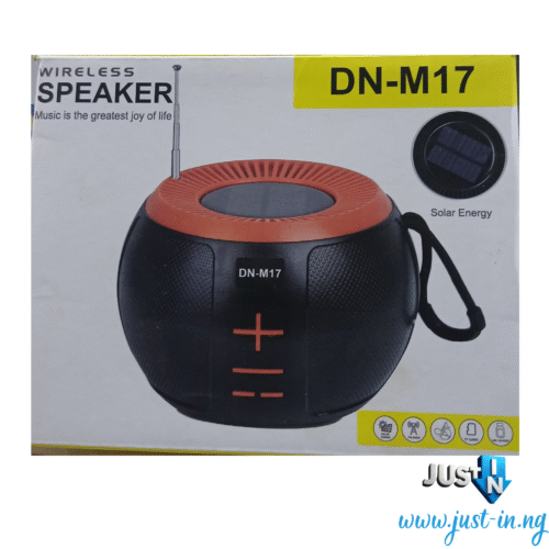 DN-M17 Solar Bluetooth Speaker – 5W Portable Wireless Speaker with FM Radio, TF Card Slot, LED Display & Solar Charging