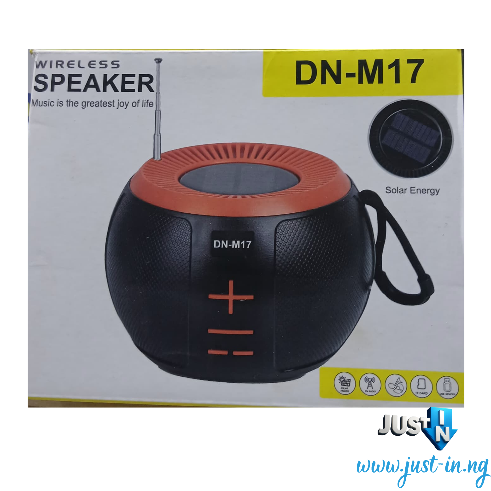 DN-M17 Solar Bluetooth Speaker – 5W Portable Wireless Speaker with FM Radio, TF Card Slot, LED Display & Solar Charging