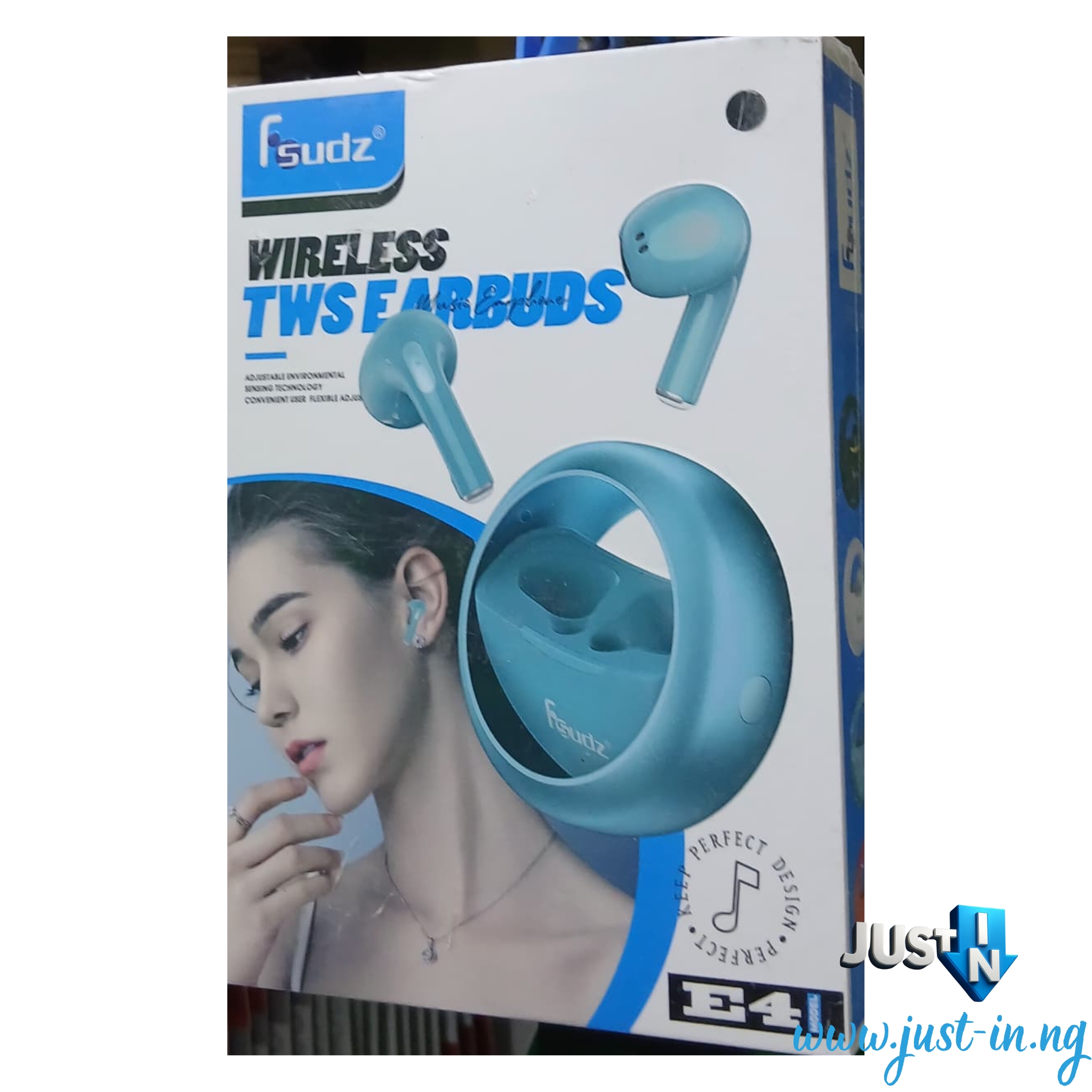 Fsudz E4 Wireless TWS Bluetooth Earbuds with Charging Case – In-Ear Stereo Earphones with Long Battery Life and Game Mode