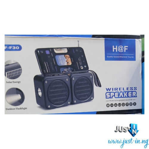 H@F F-F30 Solar Bluetooth Speaker with Flashlight, FM Radio, USBTF Support & 1200mAh Battery
