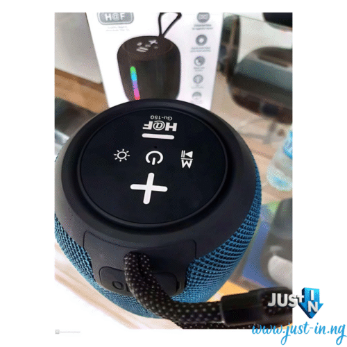 H@F GU-150 Portable Bluetooth Speaker with Super Bass, 360° Stereo, LED Strip, USB_TF_AUX_FM, and Hands-Free Call (2)