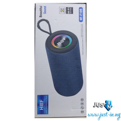 H@F HF-F109 Mini RGB Bluetooth Speaker with USB, TF, FM, AUX, TWS, and Mic Support – 1200mAh Battery