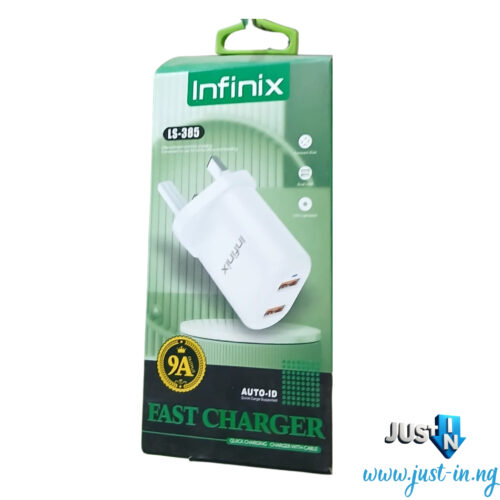 Infinix LS-385 9A AUTO-ID Dual USB Fast Charger – Rapid Adaptive Charging for Smart Devices