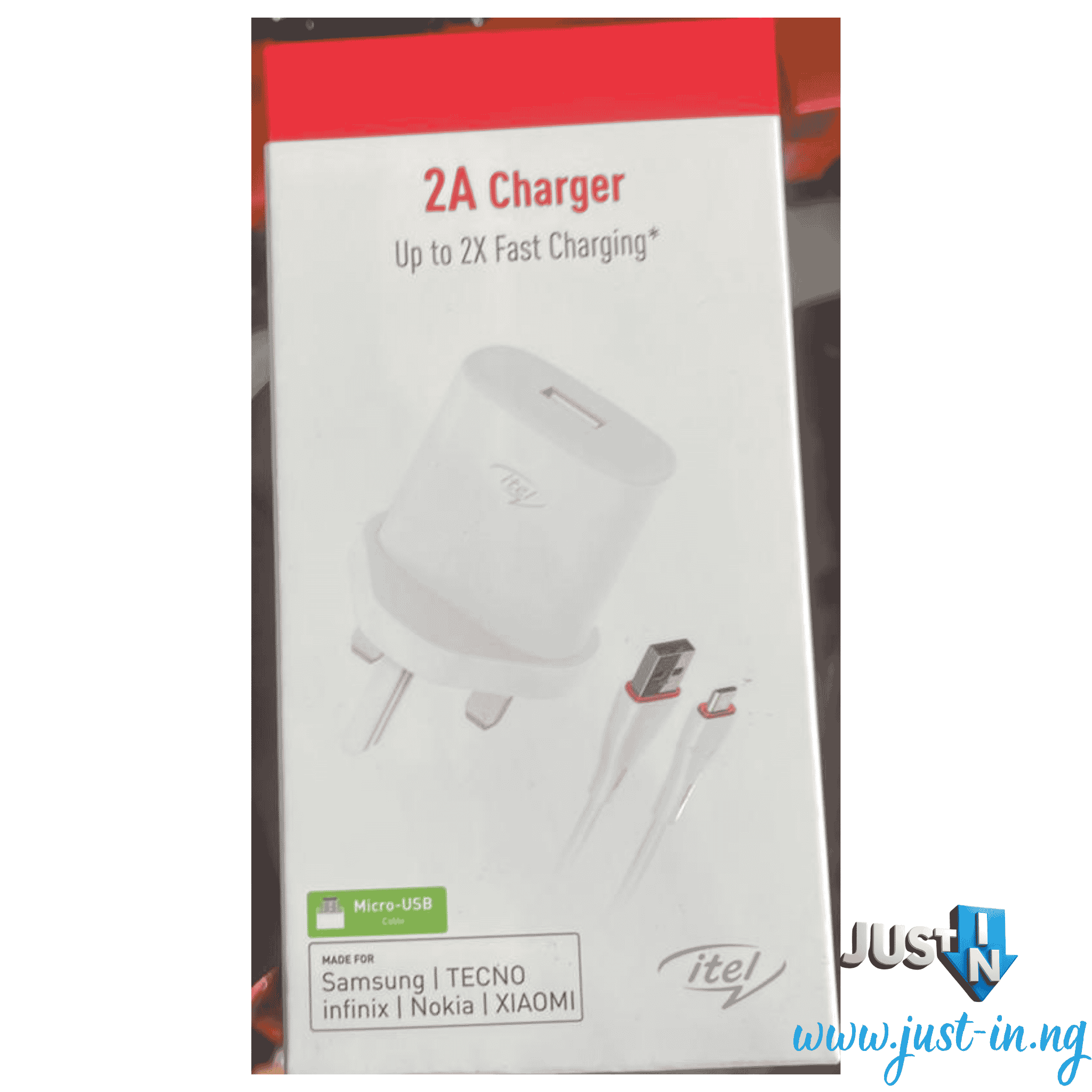 Itel 2A Fast Charger with Type C Cable – Up to 2X Faster Charging for Android Phones, Tablets, and Power Banks