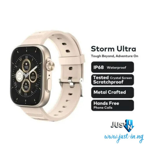 Itel Storm Ultra Smart Watch – 2.02 HD Display, IP68 Waterproof, Heart Rate & Sleep Tracker, Sports Modes, Bluetooth Call & Notification Support