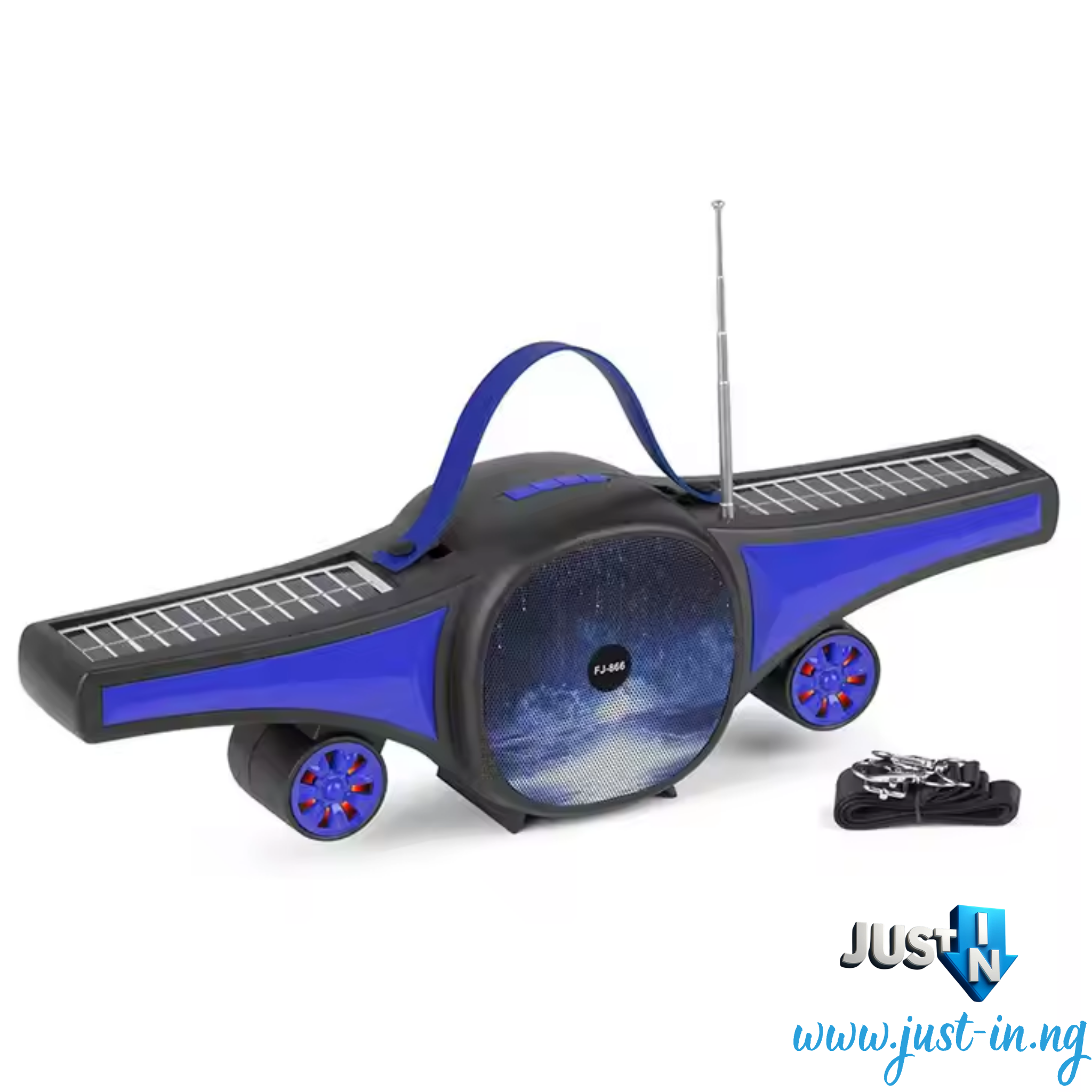 Kisonli SC-21 Solar-Powered Bluetooth Speaker – Portable Power Bank, FM Radio, LED Lights, TF_USB_AUX, Hands-Free Calling, Outdoor Airplane-Design Speaker