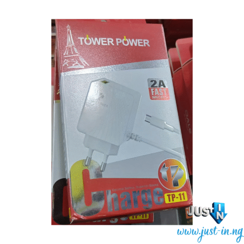 Tower Power TP-11 2A Micro USB Fast Charger with Cable – Rapid Charging Wall Adapter for Android Devices