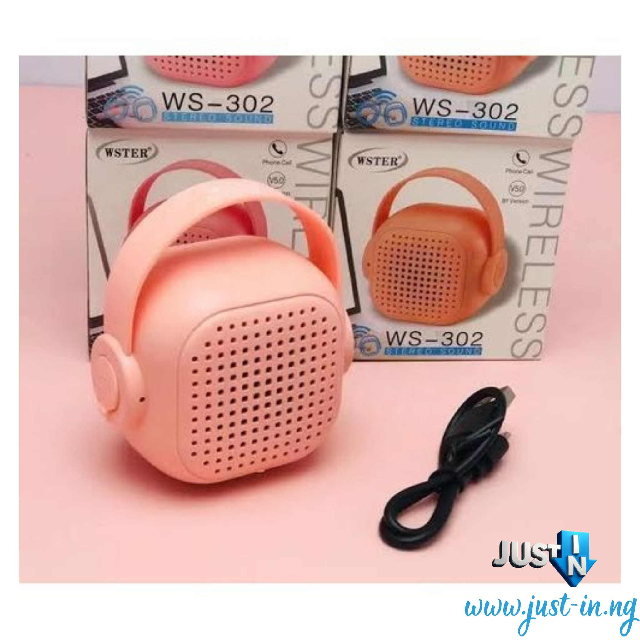 Wster WS-302 Mini Wireless Bluetooth Speaker with Deep Bass, 1200mAh Battery & Multi-Color Options