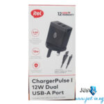 itel ChargerPulse I 12W Dual USB-A Wall Charger with 2.4A Type-C Cable – Universal Fast Charging Adapter