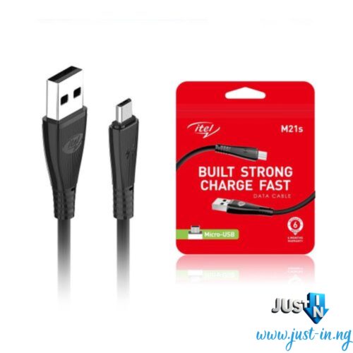 itel M21s Durable Micro-USB Fast Charging & Data Transfer Cable – 2.1A Output, 480Mbps Speed, 1M2M Nylon Braided Cord