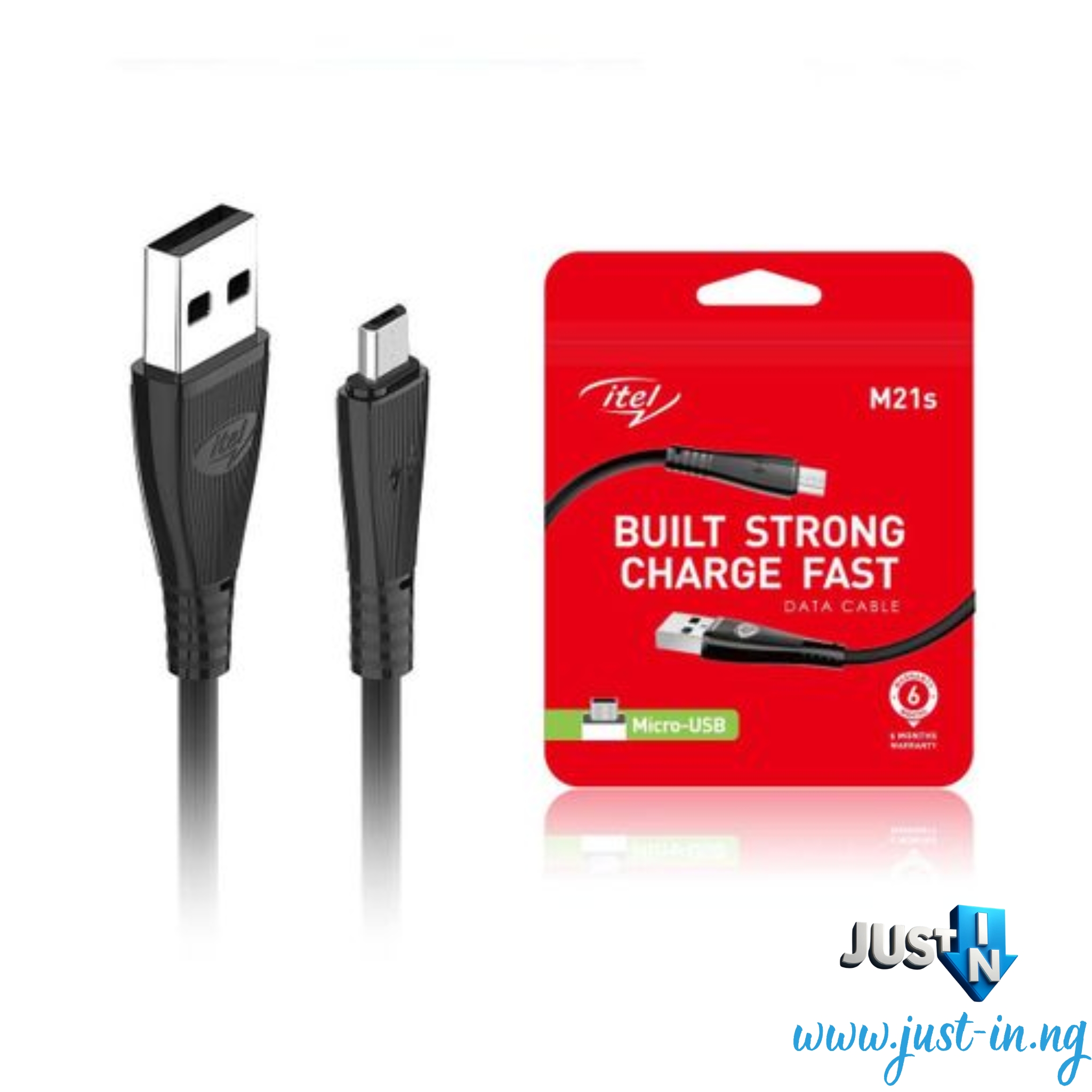 itel M21s Durable Micro-USB Fast Charging & Data Transfer Cable – 2.1A Output, 480Mbps Speed, 1M2M Nylon Braided Cord